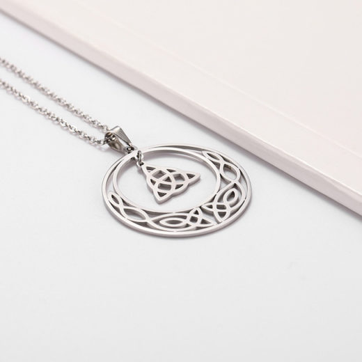 NKlaus Collar Colgante Celta Irminsul 3,2cm Plata 925 Talismán Escandinavo 7432