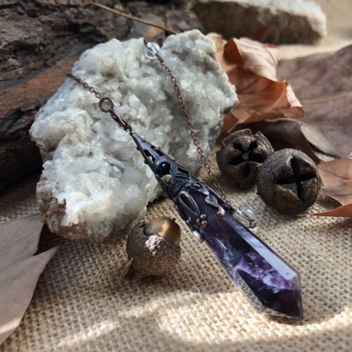 Péndulo de las Brujas Amatista A Cova da Meiga